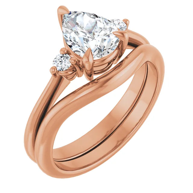 Oval Rose Gold Accent Engagement Ring