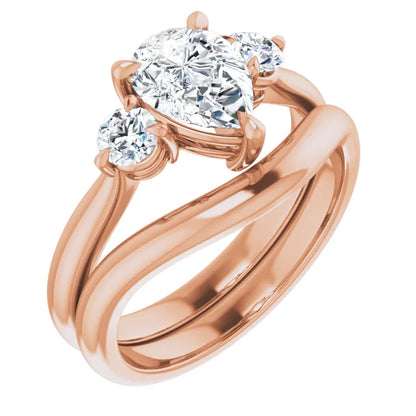 Pear Rose Gold Accent Engagement Ring