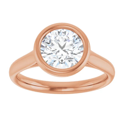 Solitaire Round Brilliant Cut Bezel Engagement Ring