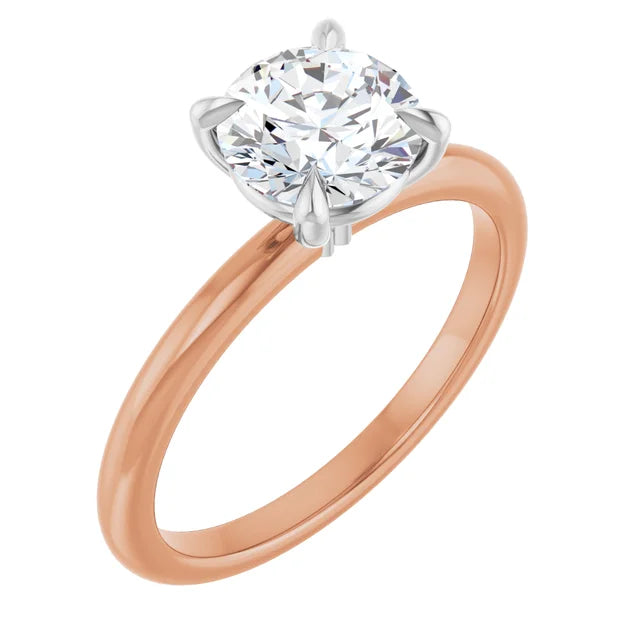 Round Brilliant White & Rose Gold Solitaire Engagement Ring