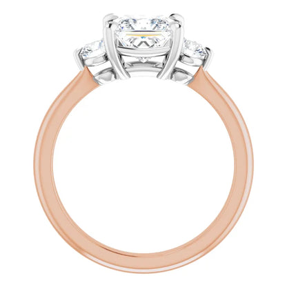 Princess White & Rose Gold Accent Engagement Ring