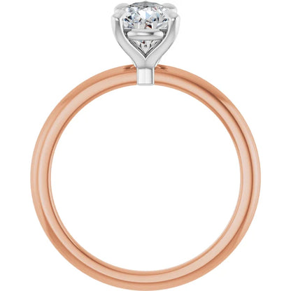 Pear White & Rose Gold Solitaire Engagement Ring