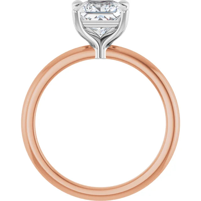 Princess White & Rose Gold Solitaire Engagement Ring