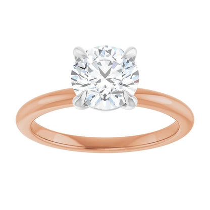 Round Brilliant White & Rose Gold Solitaire Engagement Ring
