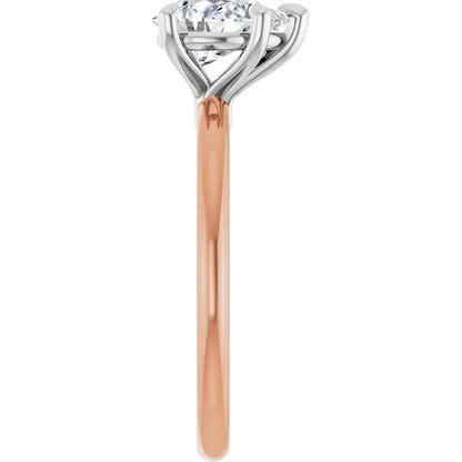 Pear White & Rose Gold Solitaire Engagement Ring