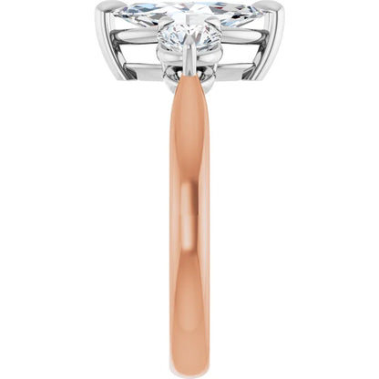 Marquise White & Rose Gold Accent Engagement Ring
