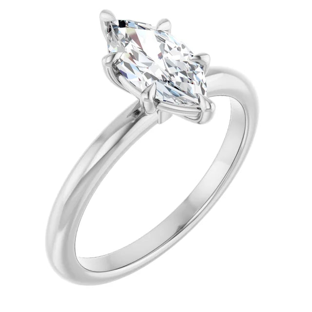Marquise White Gold Solitaire Engagement Ring