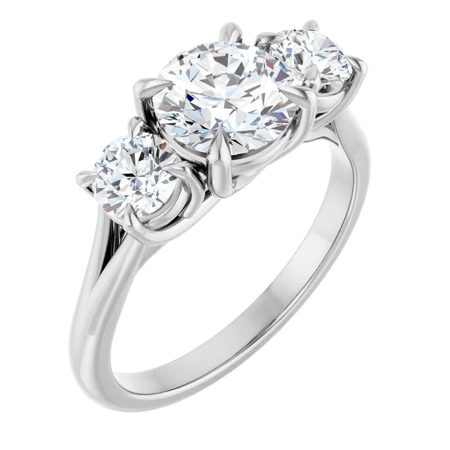Round Brilliant White Gold Accent Engagement Ring