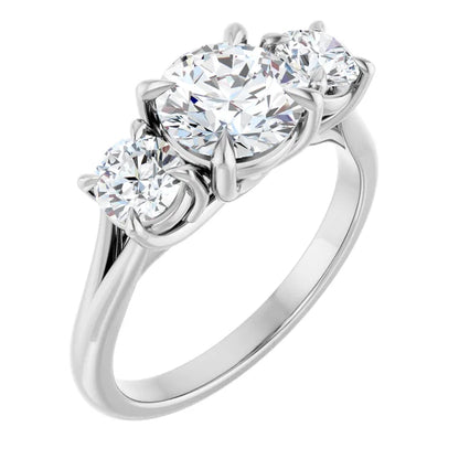 Round Brilliant White Gold Accent Engagement Ring