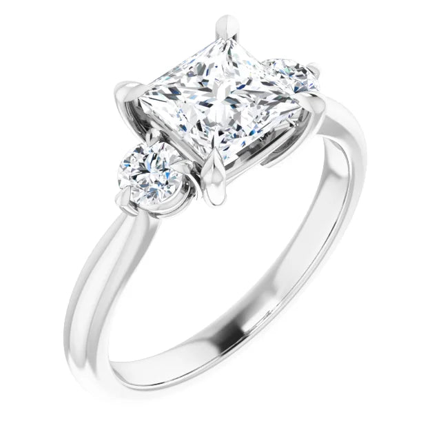 Princess White Gold Accent Engagement Ring