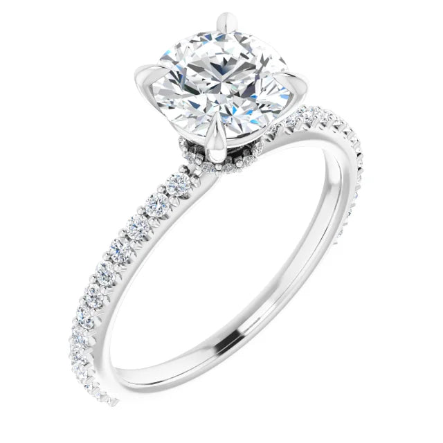 Round Brilliant White Gold Claw Set Style Engagement Ring 