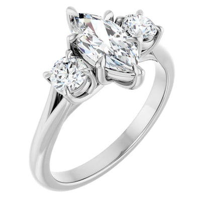Marquise White Gold Accent Engagement Ring