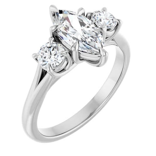Marquise White Gold Accent Engagement Ring