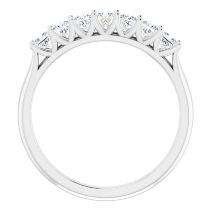 Seven Stone Princess Cut Lab Diamond Anniversary Band