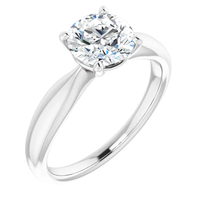 Round Brilliant White Gold Knife Edge Solitaire Engagement Ring