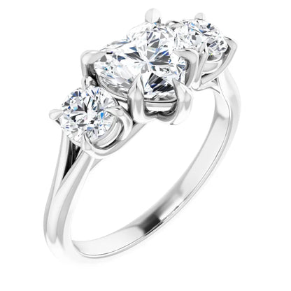 Heart White Gold Accent Engagement Ring