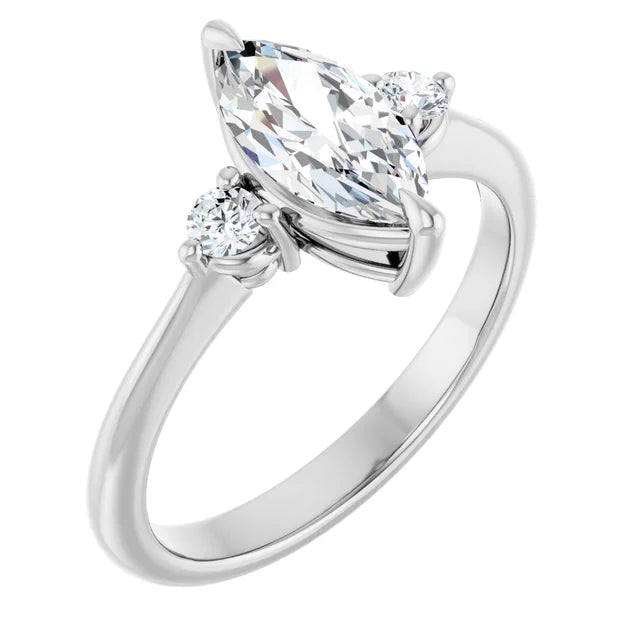 Marquise White Gold Accent Engagement Ring