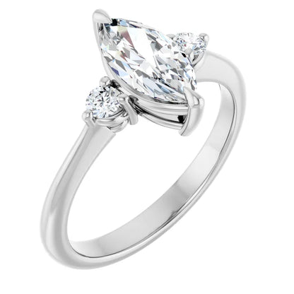Marquise White Gold Accent Engagement Ring