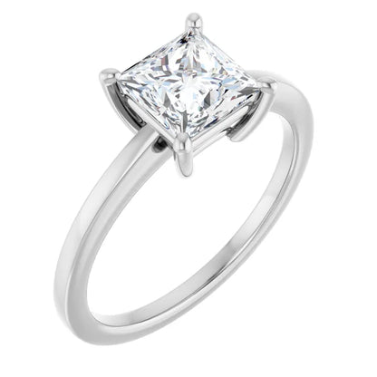 Princess White Gold Solitaire Style Engagement Ring