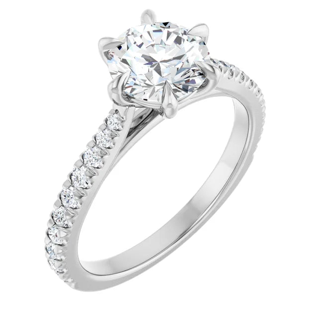 Round Brilliant White Gold Claw Set Style Engagement Ring