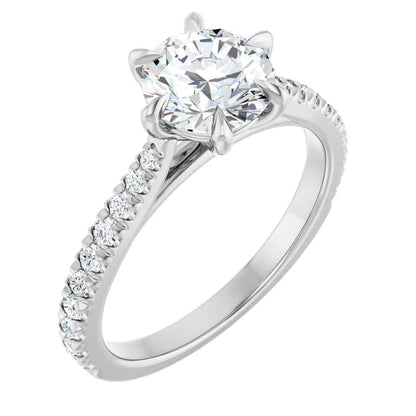 Round Brilliant White Gold Claw Set Style Engagement Ring