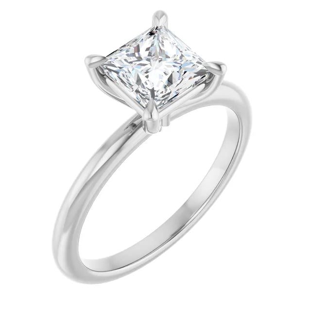 Princess White Gold Solitaire Engagement Ring