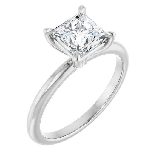 Princess White Gold Solitaire Engagement Ring