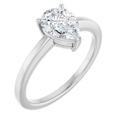 Pear White Gold Solitaire Style Engagement Ring