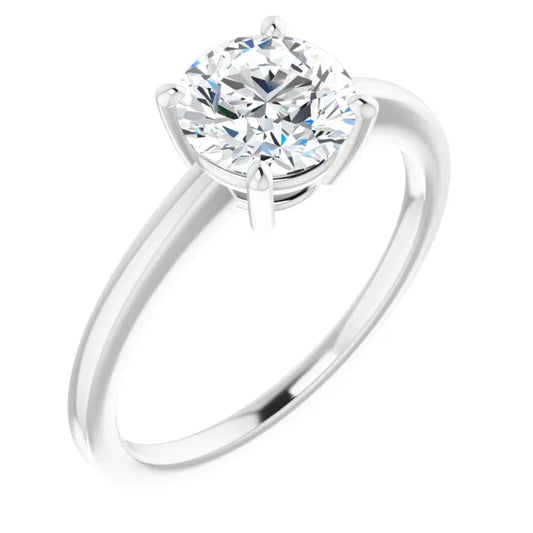Round Brilliant White Gold Solitaire Style Engagement Ring