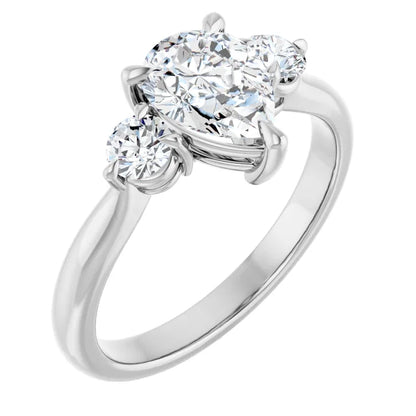 Pear White Gold Accent Engagement Ring