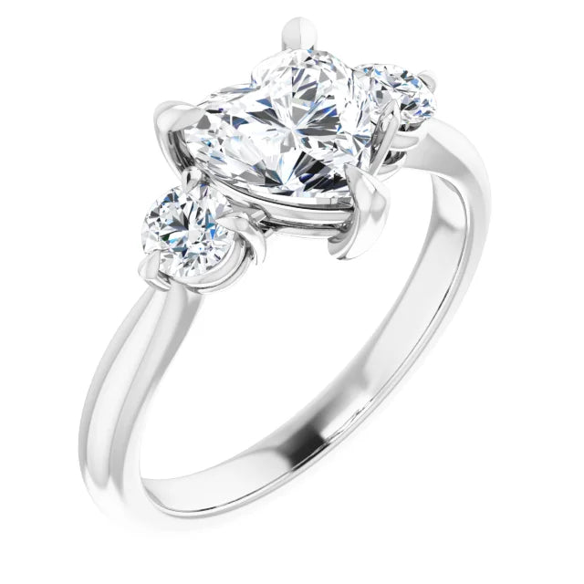 Heart White Gold Accent Engagement Ring