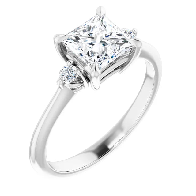 Princess White Gold Accent Engagement Ring