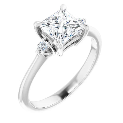 Princess White Gold Accent Engagement Ring