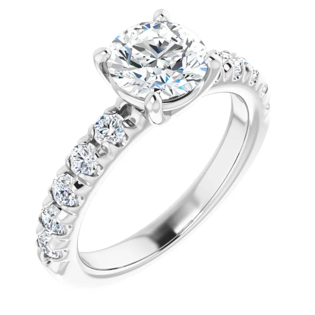 Round Brilliant White Gold Four Claw Set Style Engagement Ring