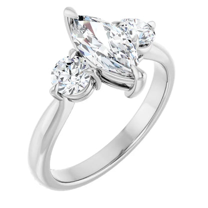 Marquise White Gold Accent Engagement Ring