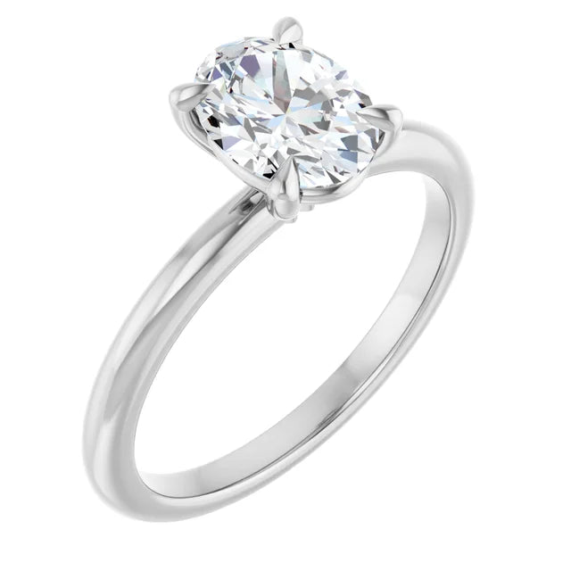 Oval White Gold Solitaire Engagement Ring