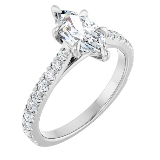 Marquise White Gold Claw Set Style Engagement Ring