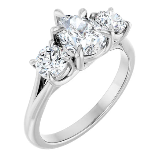 Pear White Gold Accent Engagement Ring
