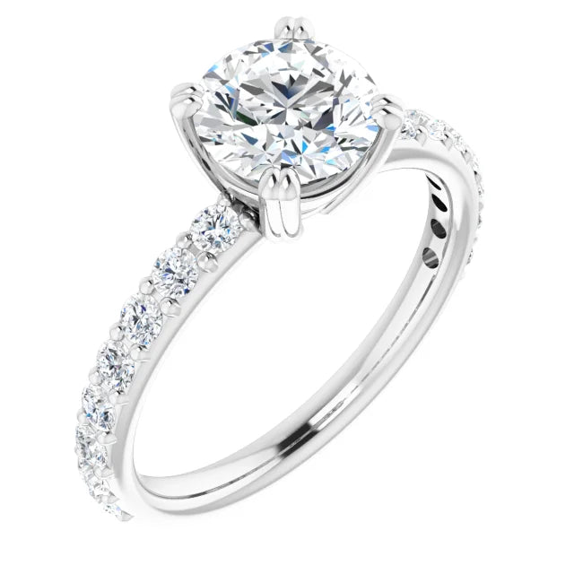 Round Brilliant White Gold Claw Set Style Engagement Ring