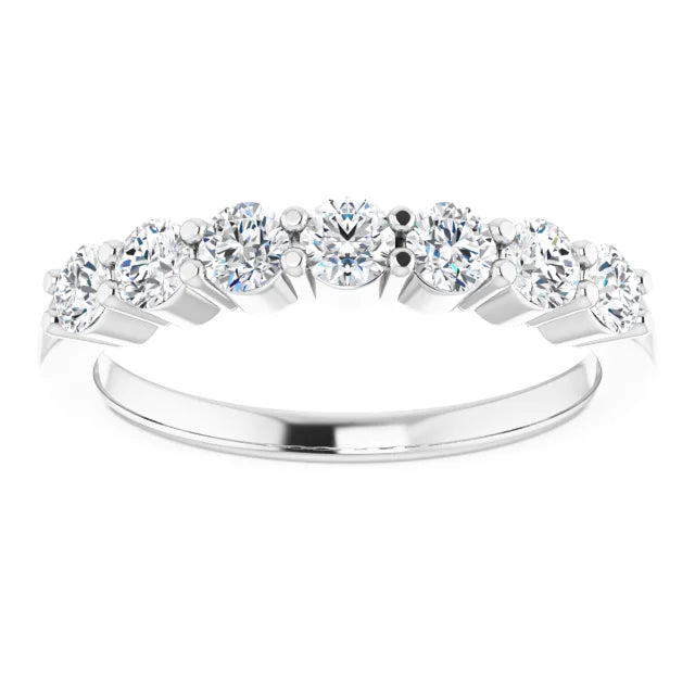 Seven Stone Round Brilliant Lab Diamond Anniversary Band