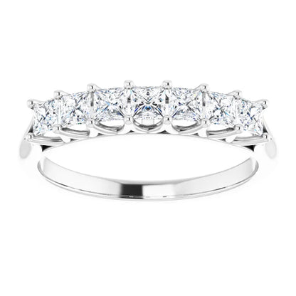 Seven Stone Princess Cut Lab Diamond Anniversary Band