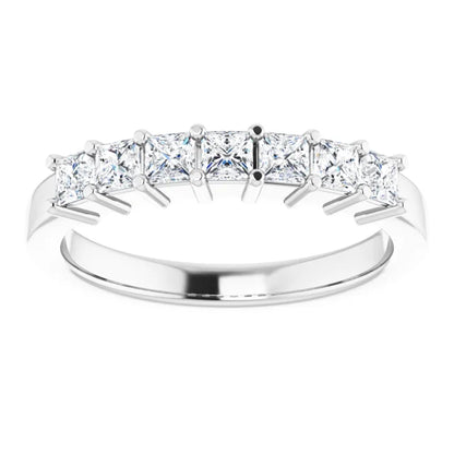 Seven Stone Princess Cut Lab Diamond Anniversary Band