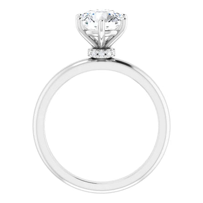 Round Brilliant Low Hidden Halo Solitaire Engagement Ring