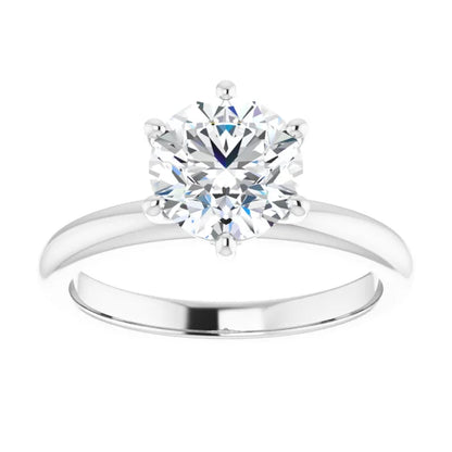 Round Brilliant Low Hidden Halo Solitaire Engagement Ring