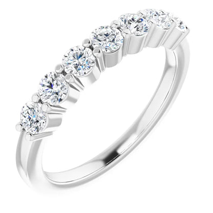 Seven Stone Round Brilliant Lab Diamond Anniversary Band