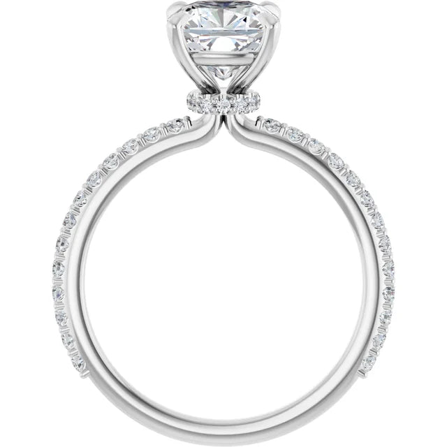 Cushion Claw Set Style Engagement Ring