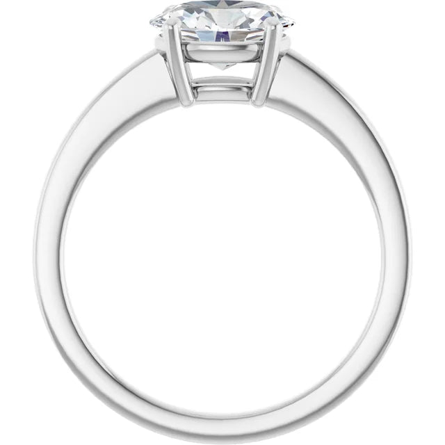 Oval White Gold East West Solitaire Style Engagement Ring