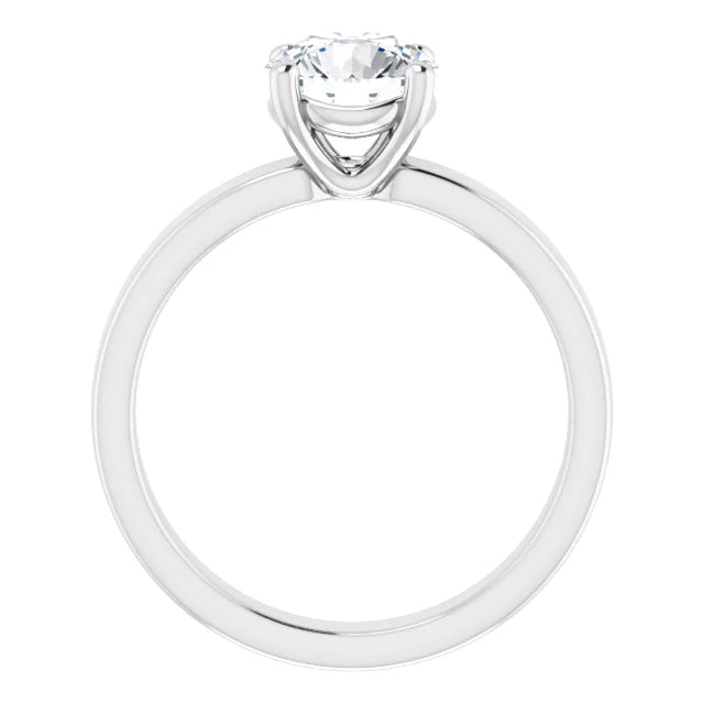 Round Brilliant White Gold Wide Band Solitaire Engagement Ring