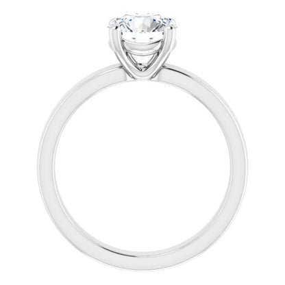 Round Brilliant White Gold Wide Band Solitaire Engagement Ring