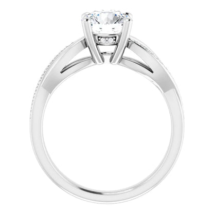 Round Brilliant White Gold Claw Set Twist Style Engagement Ring 